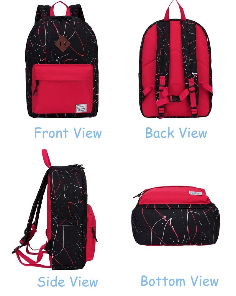VASCHY Preschool Toddler Backpack, Little Kid Small Backpacks for Kindergarten Children Boys and Girls with Chest Strap in Black Red - Image 3